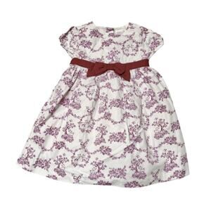 Gymboree Toile Floral Bunny Holiday Dress 24m